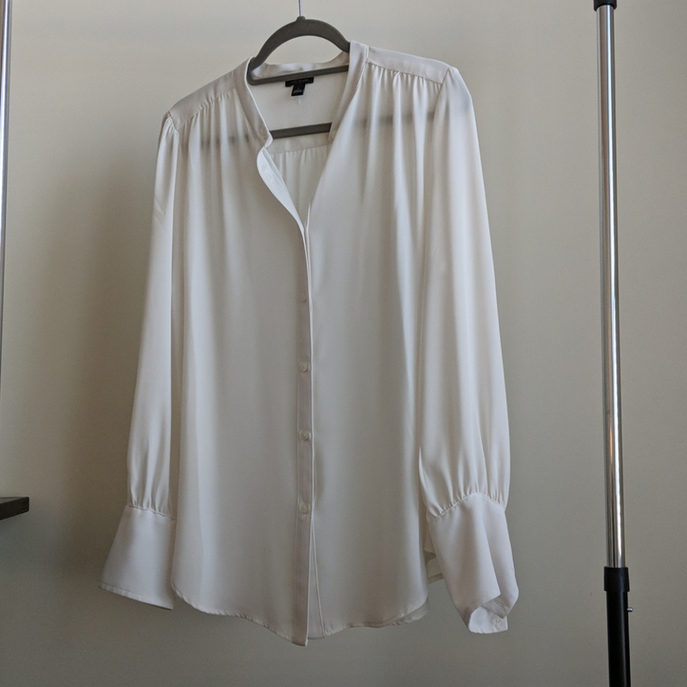 Ann Taylor Nehru Collar Blouse